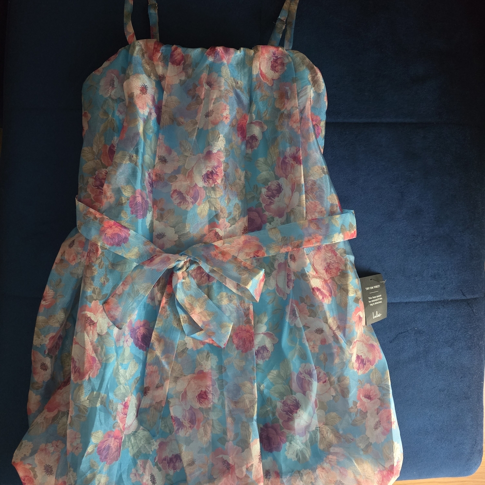 Floral Blue and Pink Dress